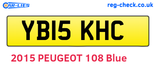 YB15KHC are the vehicle registration plates.