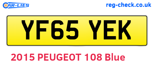 YF65YEK are the vehicle registration plates.