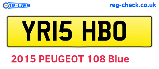 YR15HBO are the vehicle registration plates.