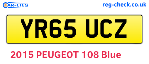 YR65UCZ are the vehicle registration plates.