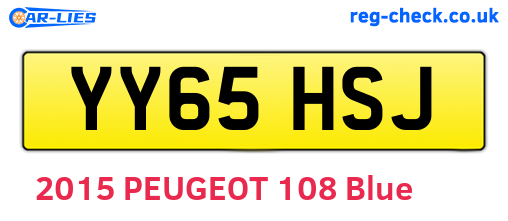 YY65HSJ are the vehicle registration plates.