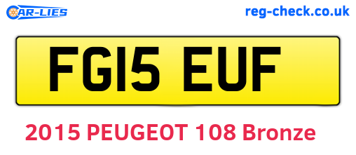FG15EUF are the vehicle registration plates.