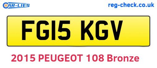 FG15KGV are the vehicle registration plates.