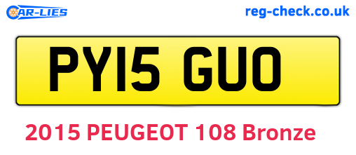 PY15GUO are the vehicle registration plates.