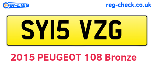 SY15VZG are the vehicle registration plates.