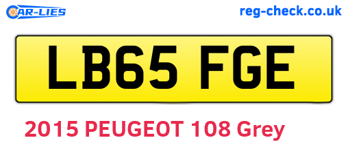 LB65FGE are the vehicle registration plates.