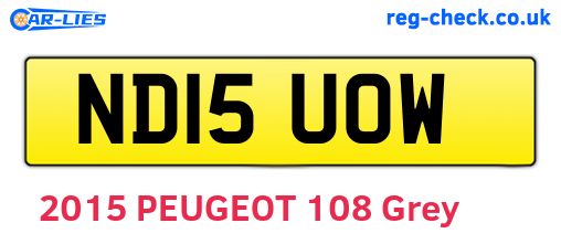 ND15UOW are the vehicle registration plates.