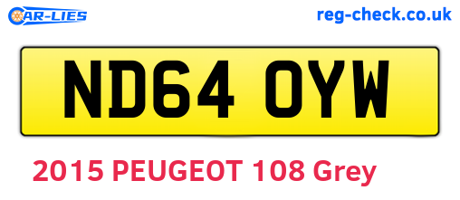 ND64OYW are the vehicle registration plates.