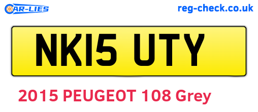 NK15UTY are the vehicle registration plates.