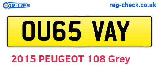 OU65VAY are the vehicle registration plates.