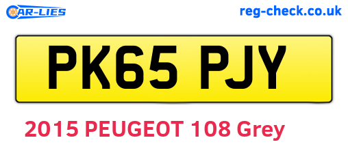 PK65PJY are the vehicle registration plates.