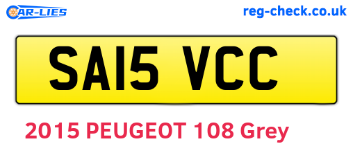 SA15VCC are the vehicle registration plates.