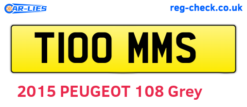 T100MMS are the vehicle registration plates.