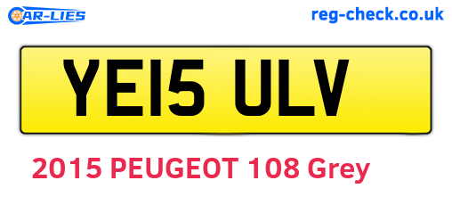 YE15ULV are the vehicle registration plates.