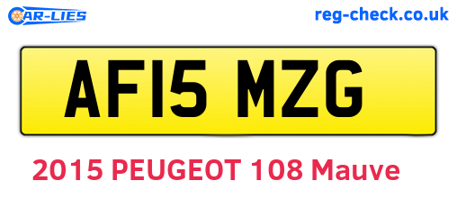 AF15MZG are the vehicle registration plates.