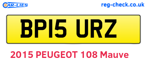 BP15URZ are the vehicle registration plates.
