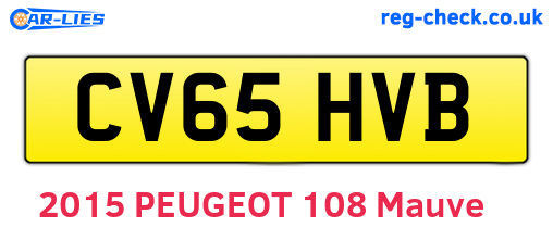 CV65HVB are the vehicle registration plates.