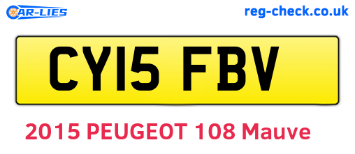CY15FBV are the vehicle registration plates.