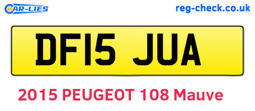 DF15JUA are the vehicle registration plates.