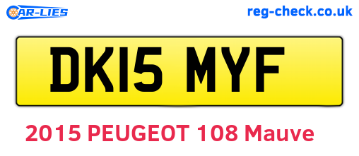 DK15MYF are the vehicle registration plates.