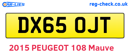 DX65OJT are the vehicle registration plates.