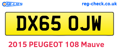 DX65OJW are the vehicle registration plates.