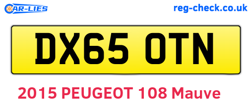 DX65OTN are the vehicle registration plates.