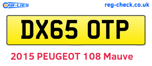 DX65OTP are the vehicle registration plates.