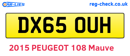 DX65OUH are the vehicle registration plates.