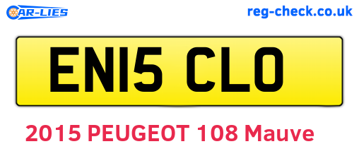 EN15CLO are the vehicle registration plates.