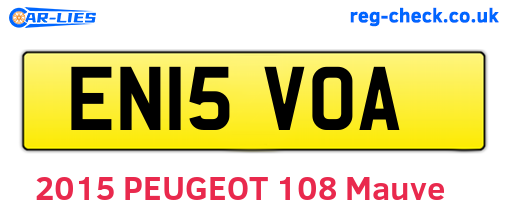 EN15VOA are the vehicle registration plates.