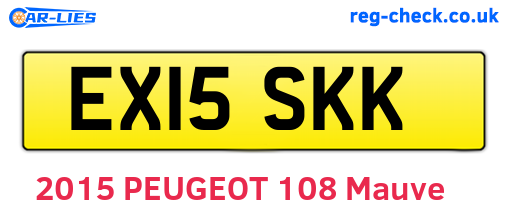 EX15SKK are the vehicle registration plates.