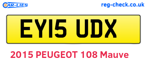 EY15UDX are the vehicle registration plates.