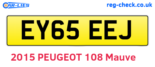 EY65EEJ are the vehicle registration plates.