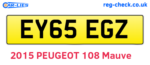 EY65EGZ are the vehicle registration plates.