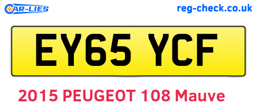 EY65YCF are the vehicle registration plates.