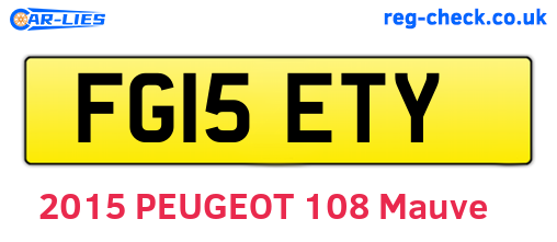 FG15ETY are the vehicle registration plates.