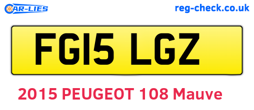 FG15LGZ are the vehicle registration plates.