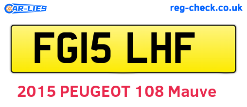 FG15LHF are the vehicle registration plates.