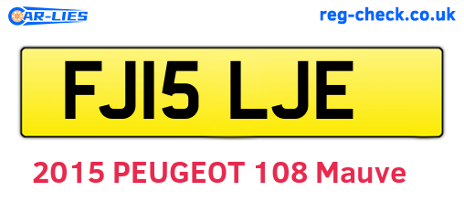 FJ15LJE are the vehicle registration plates.