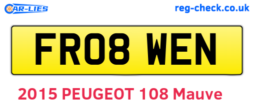 FR08WEN are the vehicle registration plates.