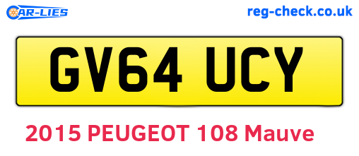 GV64UCY are the vehicle registration plates.