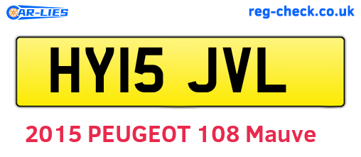 HY15JVL are the vehicle registration plates.
