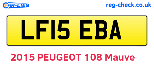 LF15EBA are the vehicle registration plates.