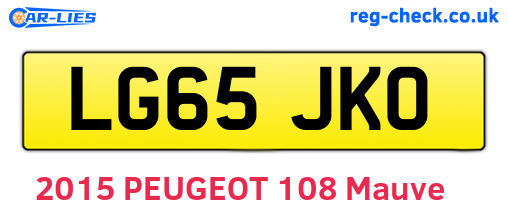 LG65JKO are the vehicle registration plates.