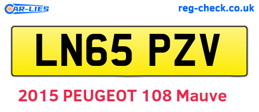LN65PZV are the vehicle registration plates.
