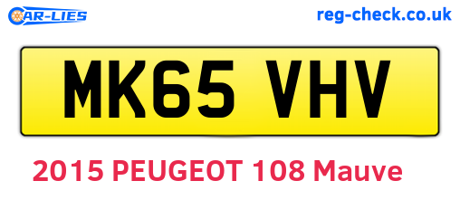 MK65VHV are the vehicle registration plates.
