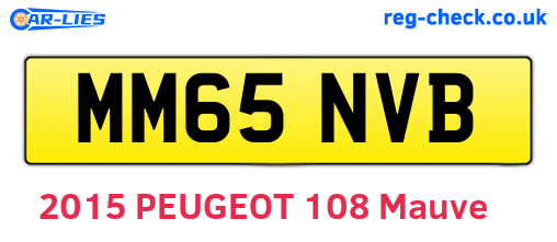 MM65NVB are the vehicle registration plates.