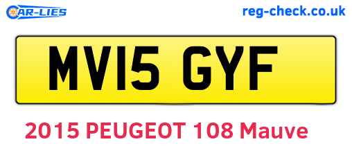 MV15GYF are the vehicle registration plates.