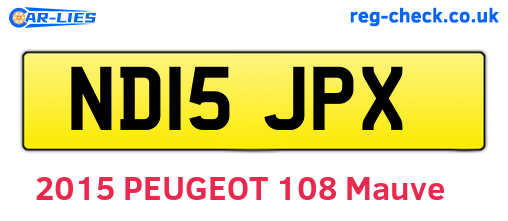 ND15JPX are the vehicle registration plates.